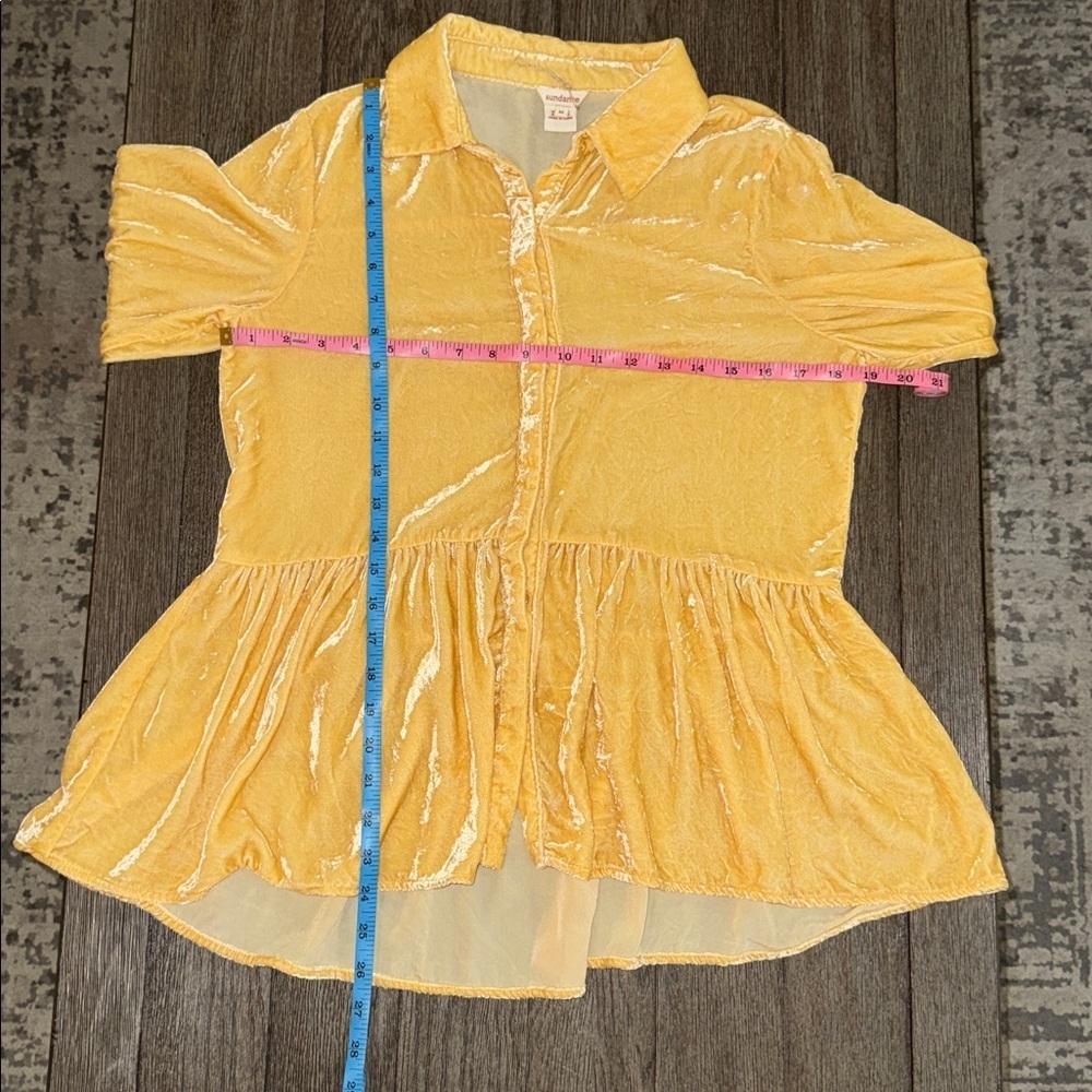 Sundance Silk Velvet Button Front Top - Picture 7 of 11